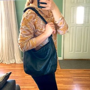 CEE KLEIN Genuine Leather Black Hobo bag